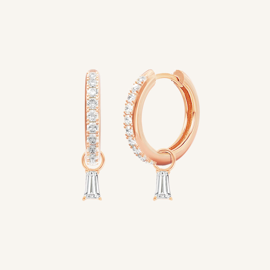 Flourish Crystal Charm Hoop Earrings for Women - Elegant Dangle Earrings for Party, Wedding & Everyday Wear | Hypoallergenic & Lightweight