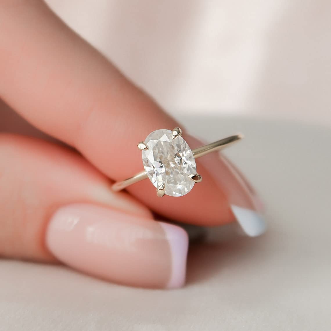 1.5 CT Oval Diamond Engagement Ring for Women - 14K Gold Moissanite Halo Wedding Ring | Proposal, Anniversary & Bridal Jewelry Gift