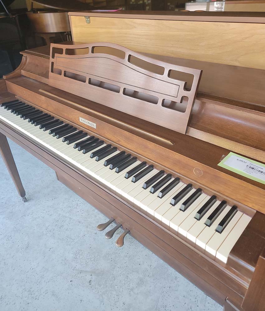 Vintage 1975 Baldwin Spinet Piano - Walnut Satin Finish | Used Piano with Serial Number 1063300 | Perfect for Home, Studio & Small Venues