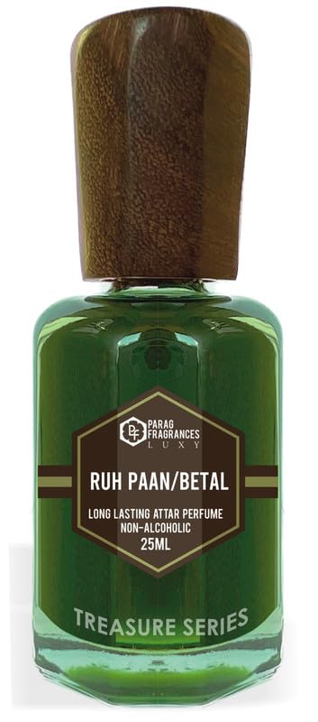 Parag Fragrances Ruh Paan Betal Attar 25ml - Natural Long Lasting Perfume Oil for Men | Alcohol-Free Attar for Pooja, Worship & Daily Wear | Premium Treasure Series Ittar
