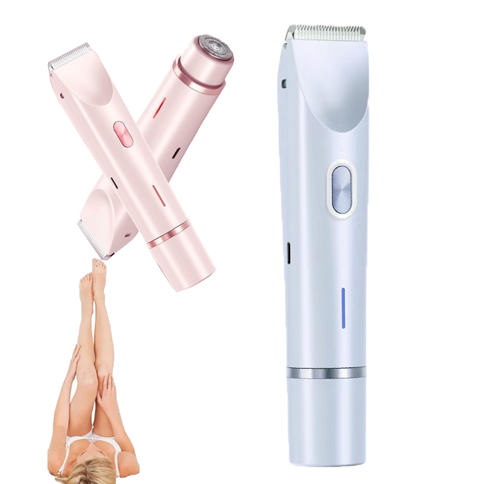 Bliss and Beauty 2-in-1 Electric Shaver for Women - Painless Hair Removal & Bikini Trimmer, Rechargeable Cordless Lady Shaver (Blue) | Smooth Legs, Underarms & Sensitive Areas | Perfect for Travel, Gym & Everyday Use