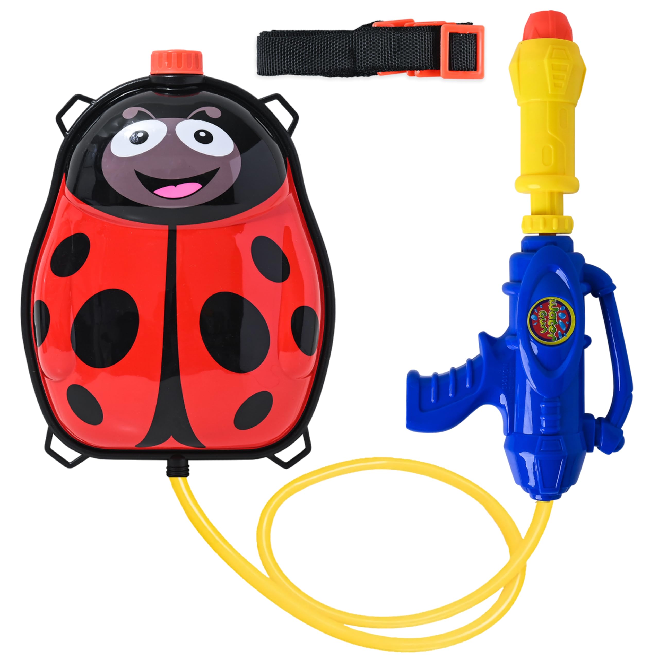 Toyrifik Water Gun Backpack - Kids Water Blaster with Tank, Ladybug Design - Outdoor Summer Pool & Beach Water Toys for Children | Perfect for Backyard Parties, Water Fights, and Summer Camp Activities