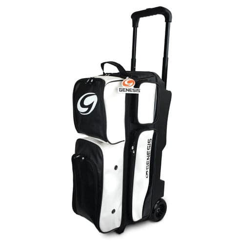 Genesis Carbon 3 Ball Roller Golf Bag - Lightweight White & Black Stand Bag with 3-Way Divider - Perfect for Golf Tournaments, Driving Range & Course Play