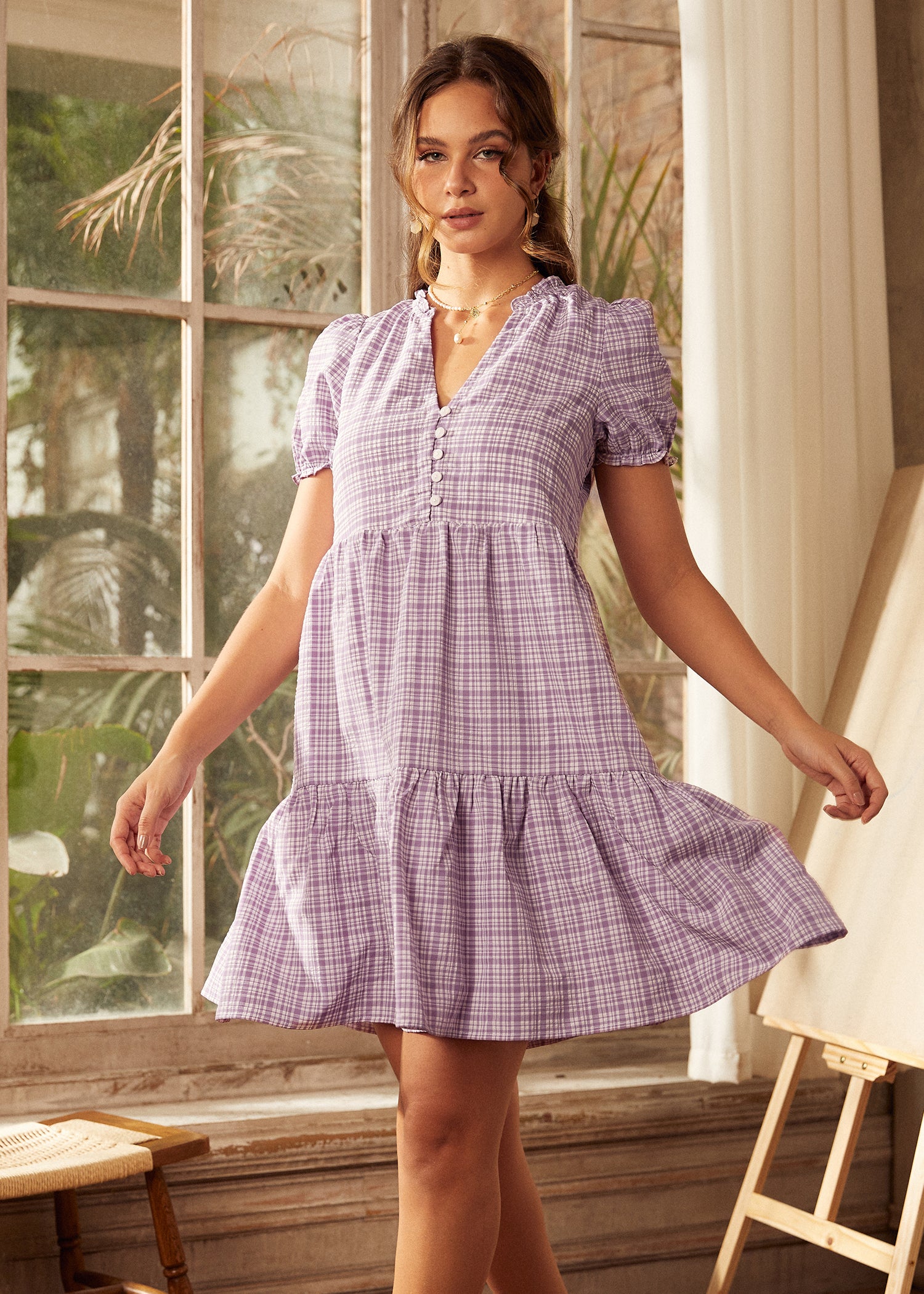 Soft Serenade Babydoll Dress - Sexy Lace Nightgown for Women, Comfortable Sleepwear & Intimate Apparel - Perfect for Date Nights, Boudoir Photos, and Romantic Occasions