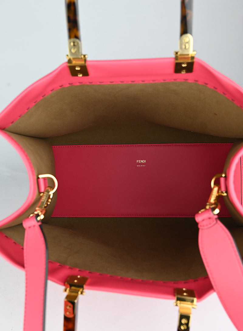 Fendi Red Leather Shopper Tote Bag - Stylish & Spacious Handbag for Women, Perfect for Work, Travel & Everyday Use