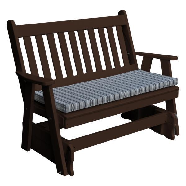 A & L Furniture Poly Traditional English Glider - Classic Rocking Chair for Nursery, Porch & Living Room - Comfortable Patio & Indoor Seating for Relaxation & Nursing