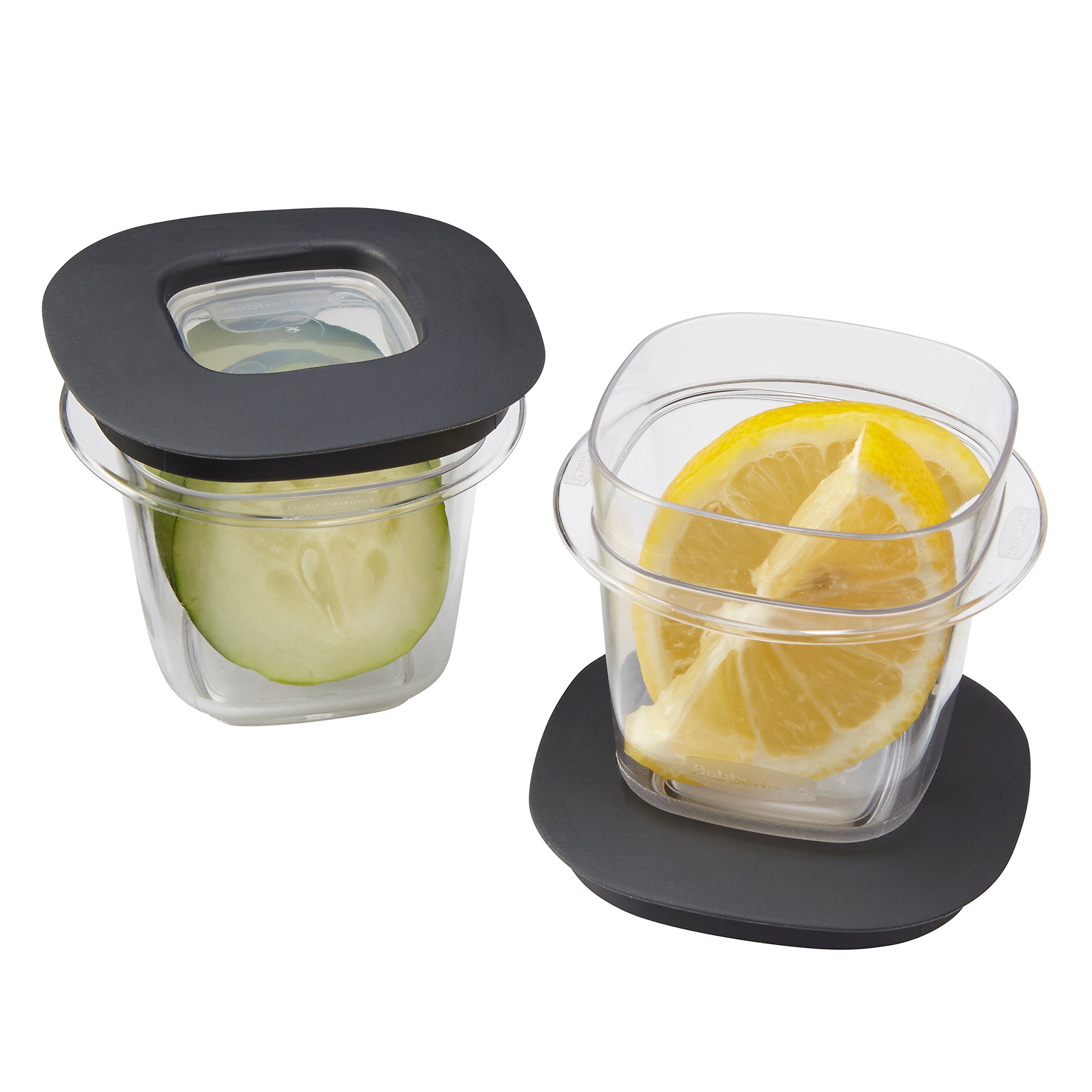 Rubbermaid Premier Easy Find Lids Food Storage Containers - 2 Pack (0.5 Cup, Gray) | Airtight Kitchen Organization for Leftovers, Meal Prep & Pantry Storage