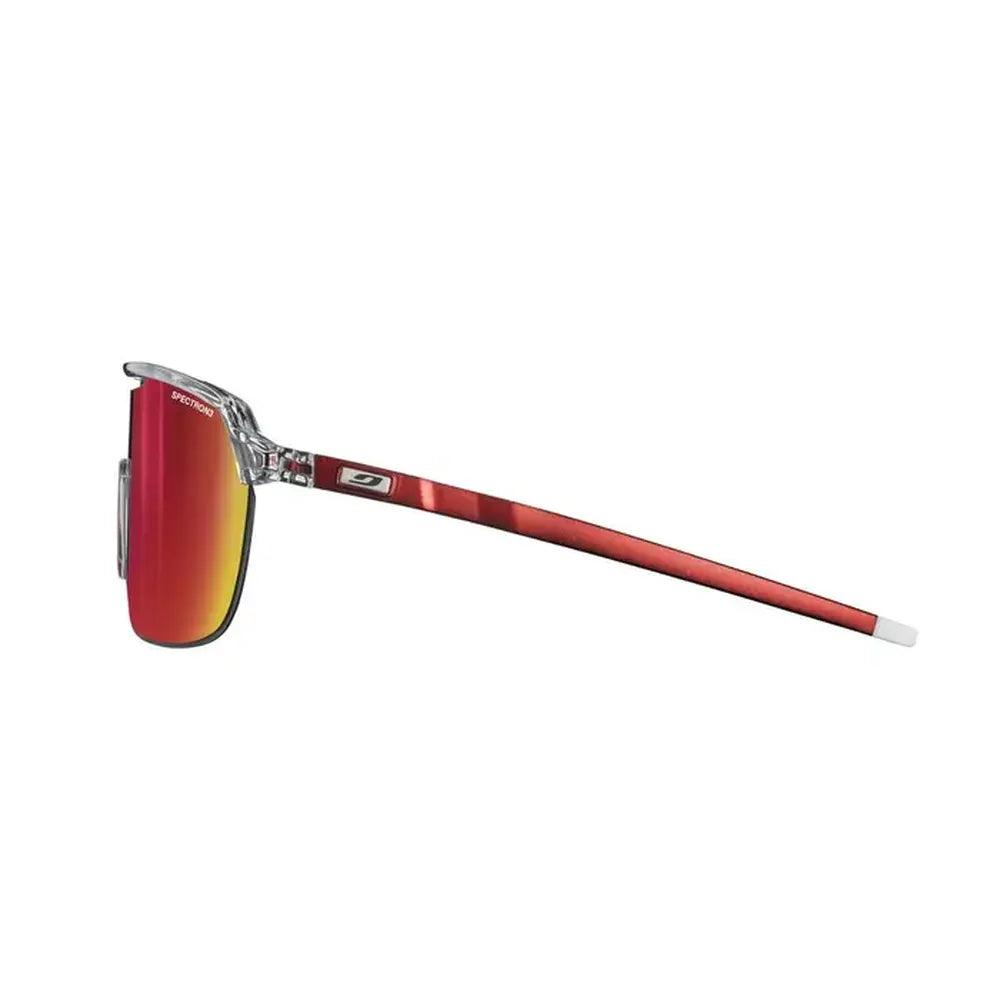 Julbo Frequency SP3 CF Sunglasses - Crystal Lens & Red Frame - UV Protection for Cycling, Running & Outdoor Sports
