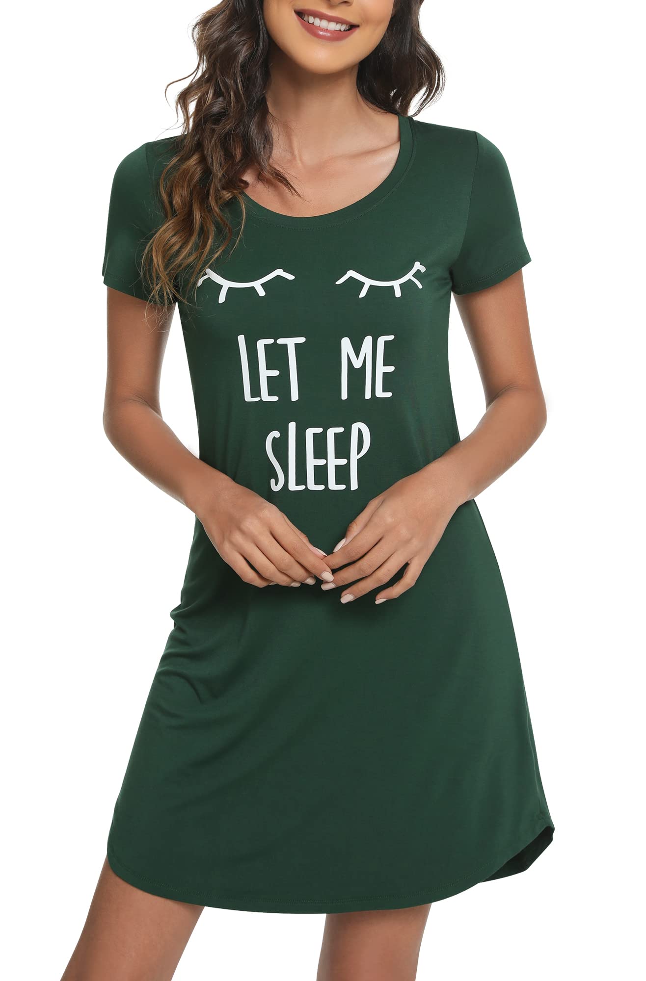 Soft Viscose Bamboo Nightgowns for Women - Plus Size Short Sleeve Sleepwear S-4X | Comfortable Pajamas for Sleeping, Lounging & Maternity Wear