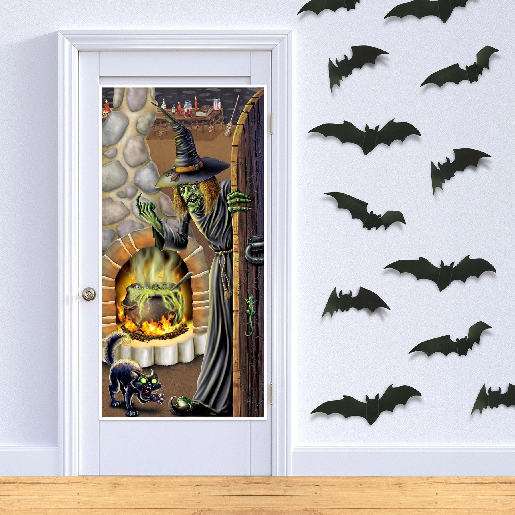 12 Pack Halloween Witch's Brew Door Cover Decorations - Spooky Party Supplies for Indoor & Outdoor Halloween Decor, Trick or Treat, Haunted House Theme