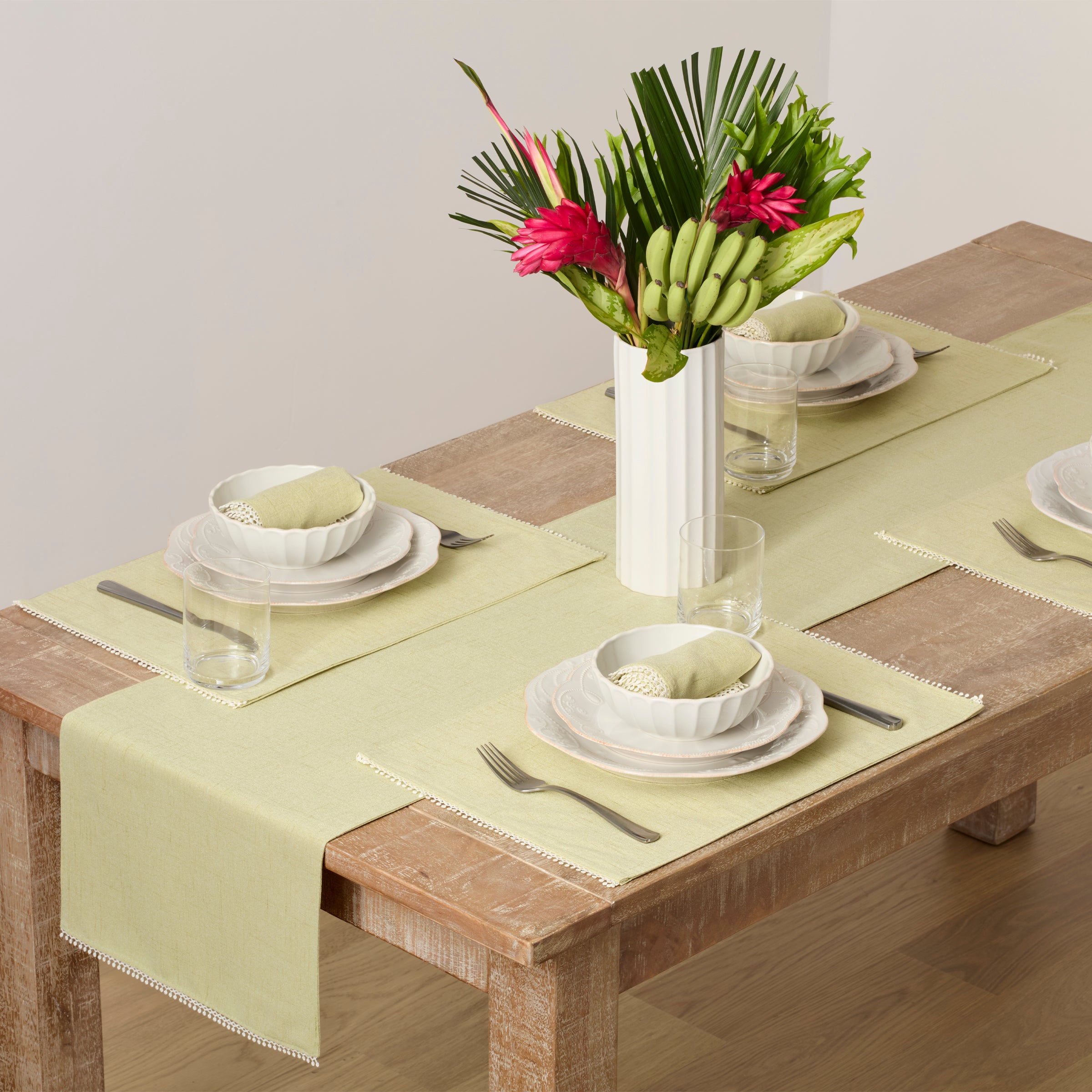 Premium French Perle Pistachio Placemat Set - Elegant & Durable Table Mats for Dining, Kitchen, or Party Decor - Waterproof & Heat Resistant