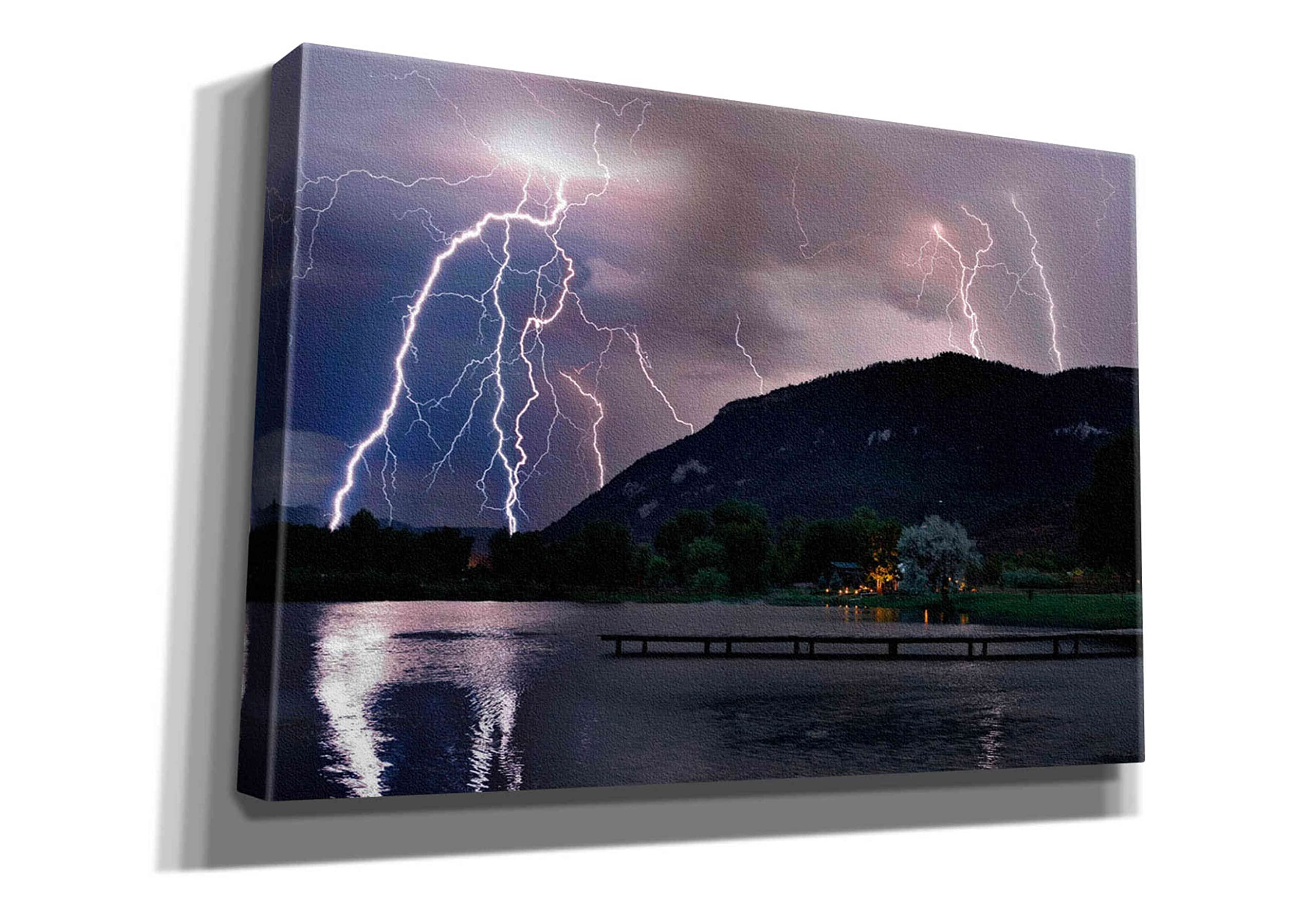 Epic Graffiti 'Lightning Campground' by Mike Jones - Premium Giclee Canvas Wall Art Print 26x18 Inches - Perfect for Living Room, Bedroom & Office Decor
