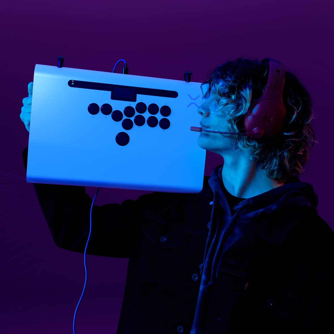 Victrix Pro FS-12 ESports Arcade Fight Stick - 12-Button Sanwa Denshi Controller for PS5, PS4 & PC | Tournament Grade for Street Fighter, Tekken & Mortal Kombat | Ergonomic Detachable Joystick - Perfect for Competitive Gaming & Home Arcades (Purple)