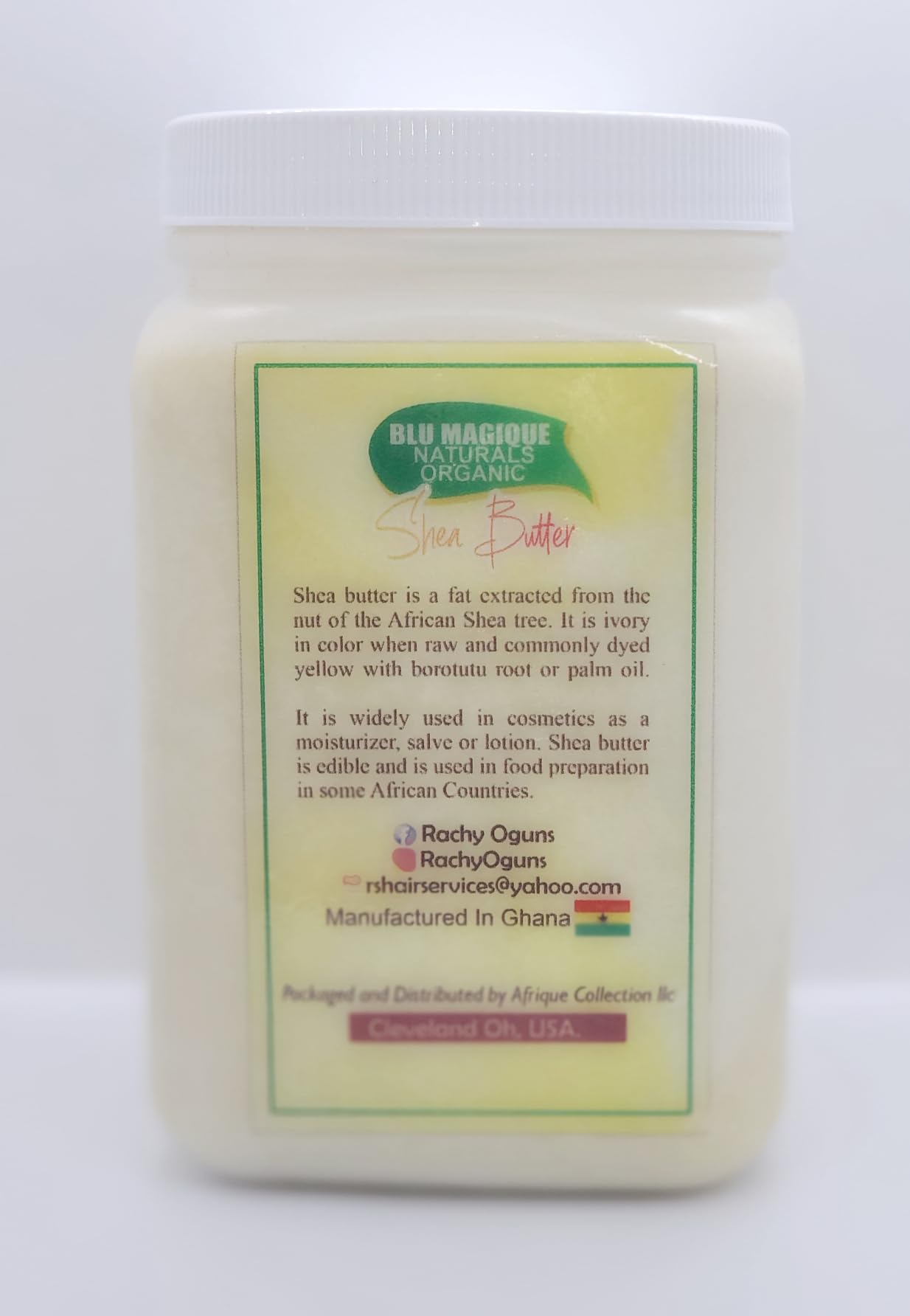 Blu Magique Naturals 100% Pure Raw African Shea Butter - Unrefined Moisturizer for Hair, Skin, Face & Body - Natural Soap Making Base, DIY Lip Balm - 2lb (32oz) for Dry Skin Care & Homemade Beauty Products