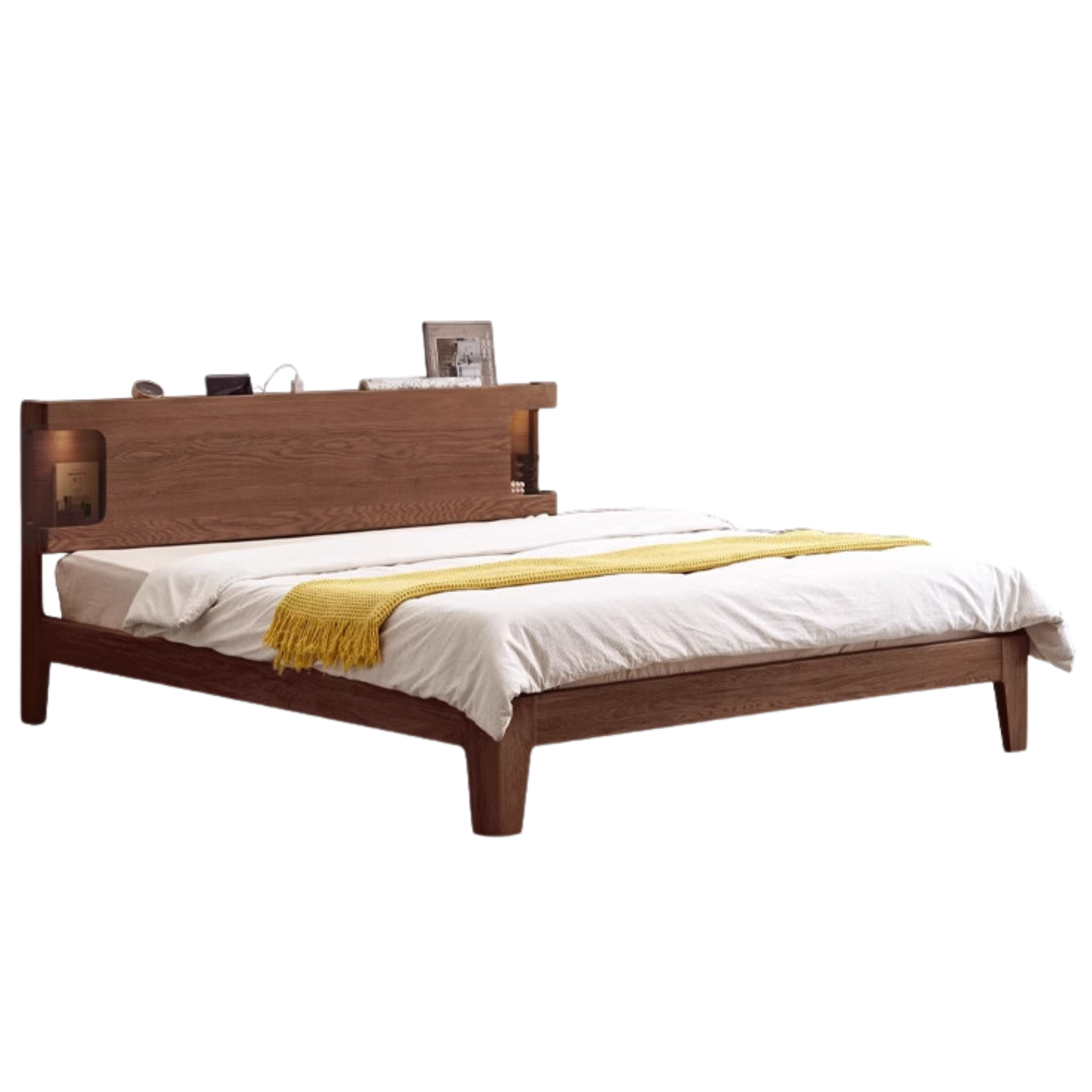 walnut color low bunk arc luminous bed