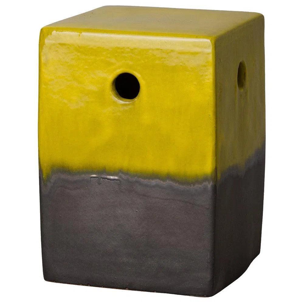 18 Inch Square Outdoor Decorative Garden Stool - Weather-Resistant Patio Side Table for Poolside, Porch & Backyard Decor
