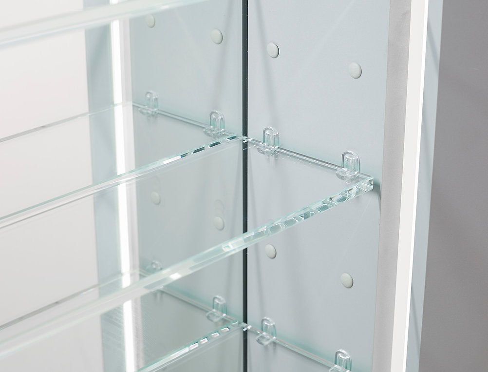 Aquadom Signature Royale 36x30 Inch LED Lighted Bathroom Medicine Cabinet with Mirror - Modern Vanity Storage for Makeup & Shower Essentials
