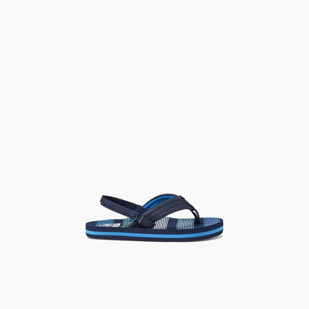 Reef Deep Sea Stripes Ahi Kids' Sandals - Comfortable & Durable Water Shoes for Beach, Pool & Outdoor Play
