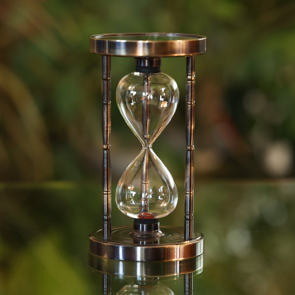 Fillable Hourglass Timer with Compass - 30 Minute Sand Clock for Meditation, Yoga, and Classroom Activities - Perfect for Time Management and Focus Training