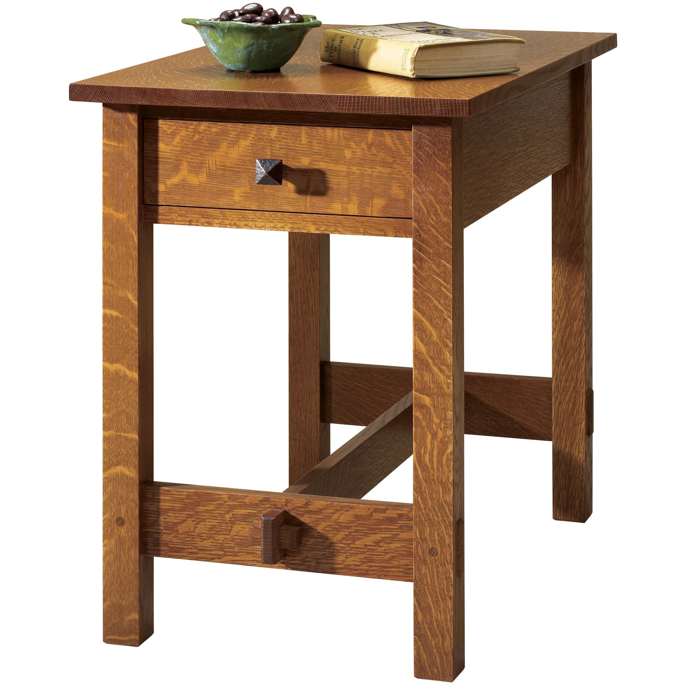 Modern Morris End Table with Drawer - Small Nightstand for Bedroom, Living Room & Office - Compact Side Table with Storage Shelf
