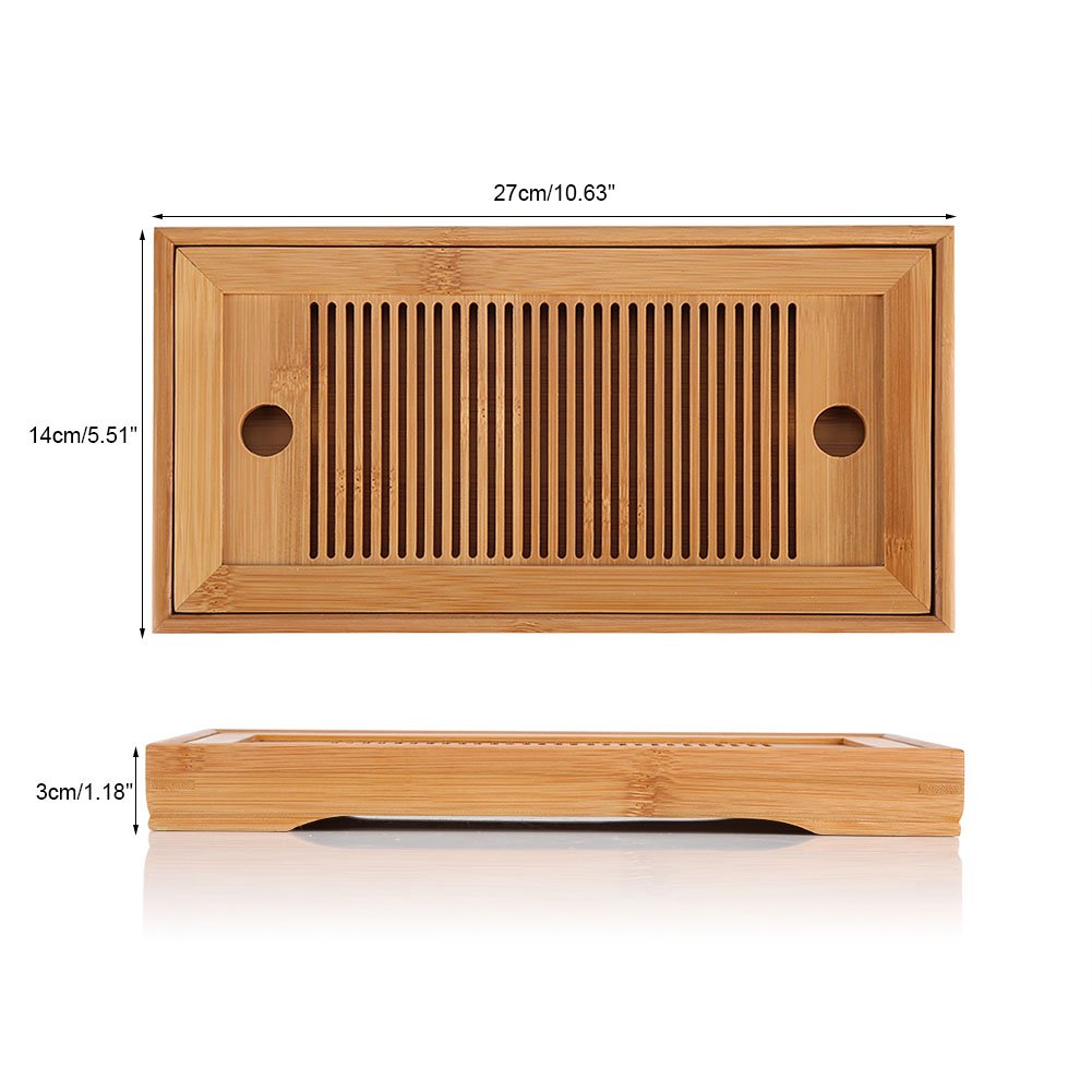 Premium Bamboo Tea Tray with Water Storage - 10.63