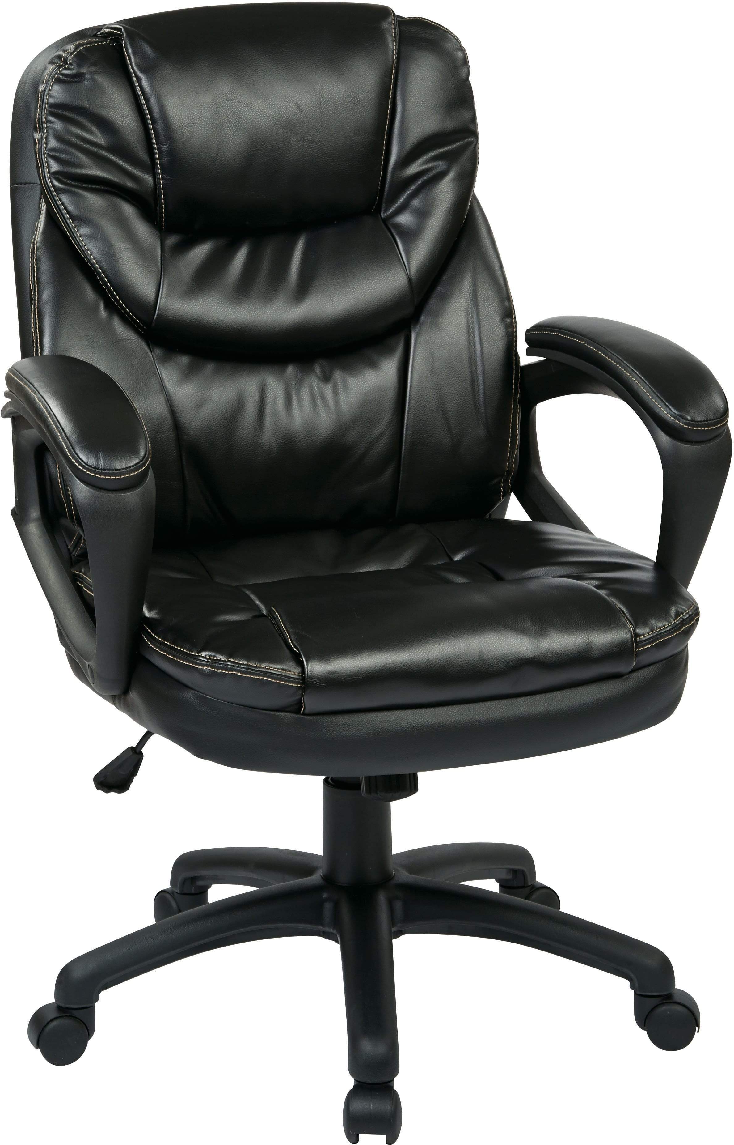Office Star Work Smart™ Faux Leather Managers Chair with Adjustable Height & Tilt - Ergonomic Executive Office Chair for Home & Business [FL660] - Perfect for Long Work Hours & Conference Rooms
