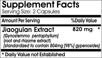 PureControl Supplements Jiaogulan Standardized Extract 820mg - 180 Capsules | Pure Herbal Supplement for Energy, Stress Relief & Immune Support | Perfect for Daily Wellness Routine
