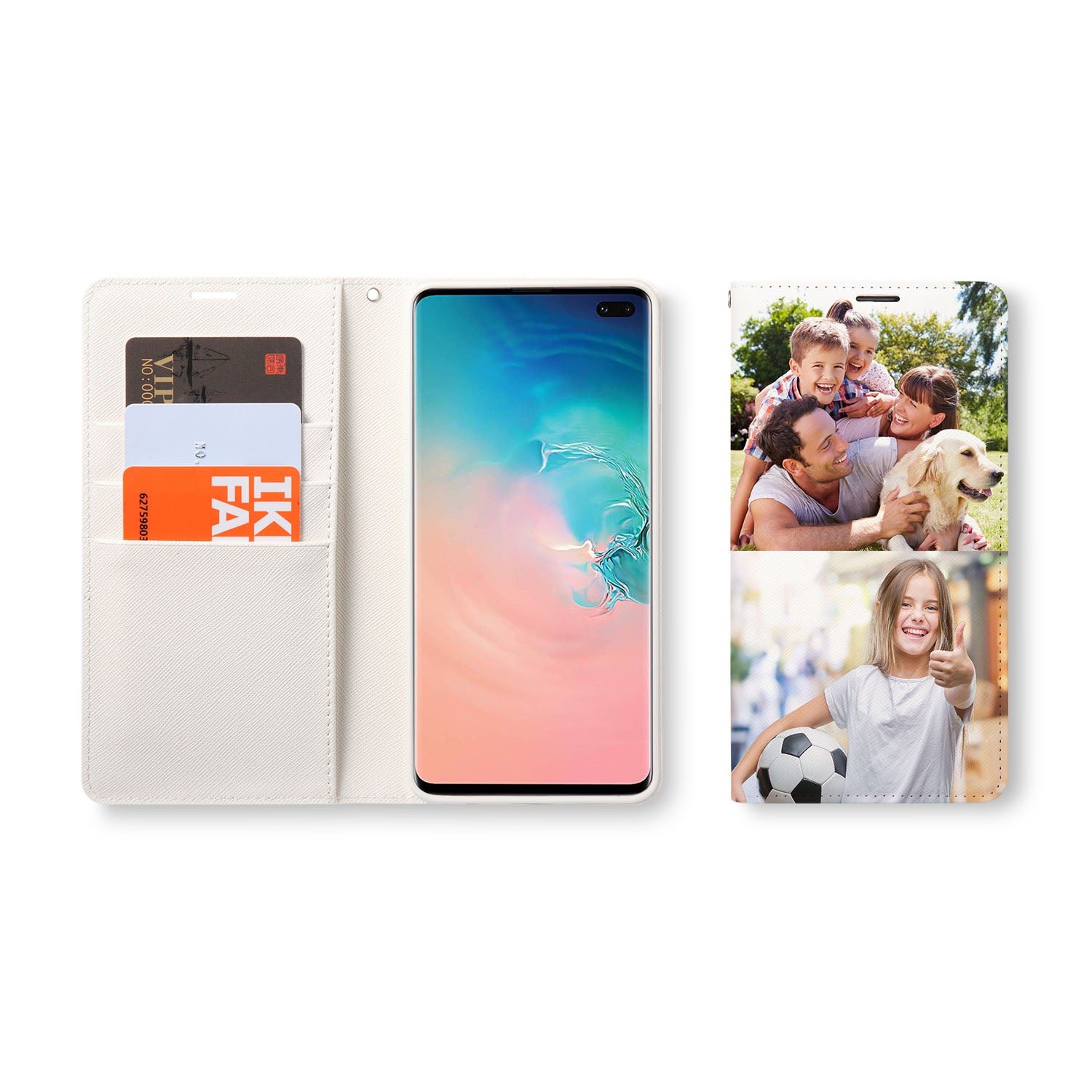Samsung Genuine Leather Wallet with 3 Photo Slots - Perfect for Men & Women, Holds Credit Cards, IDs, and Cash - Ideal for Travel, Business, and Everyday Use