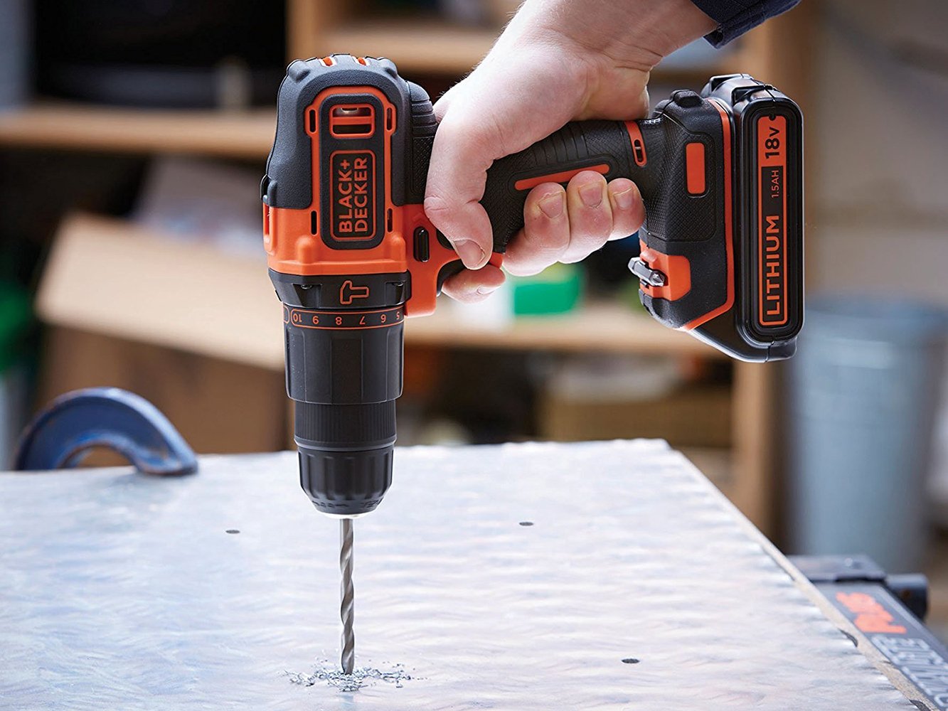BLACK+DECKER BDCHD18-QW 18V Cordless Impact Drill with 2 Speeds, 1 Battery & Charger Included (No Box) - Perfect for DIY Projects, Home Repairs & Construction Work
