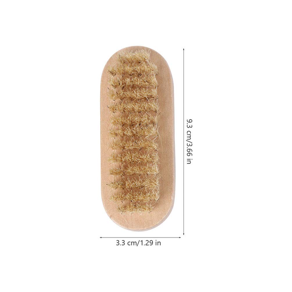 4pcs Natural Pig Bristle Nail Brush Set - Wooden Handle Nail Cleaning Brush for Manicure & Pedicure, Nail Polish & Foot Scrubber - Perfect for Home Spa, Salon Care & Gift Giving
