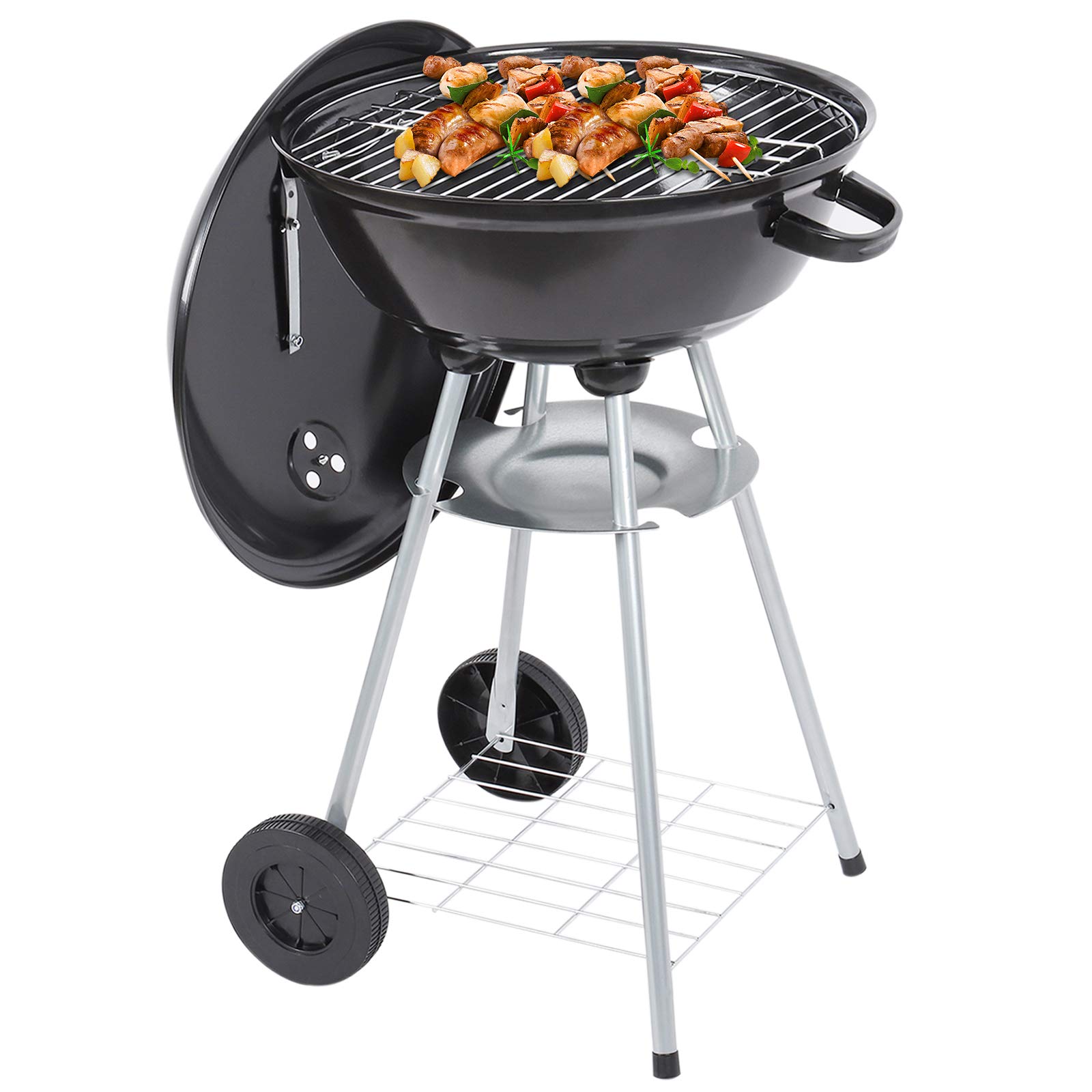 18 Inch Charcoal BBQ Grill - Portable Outdoor Kettle Grill for Backyard, Picnic, Camping & Tailgating | Perfect for Grilling Burgers, Steaks & Vegetables