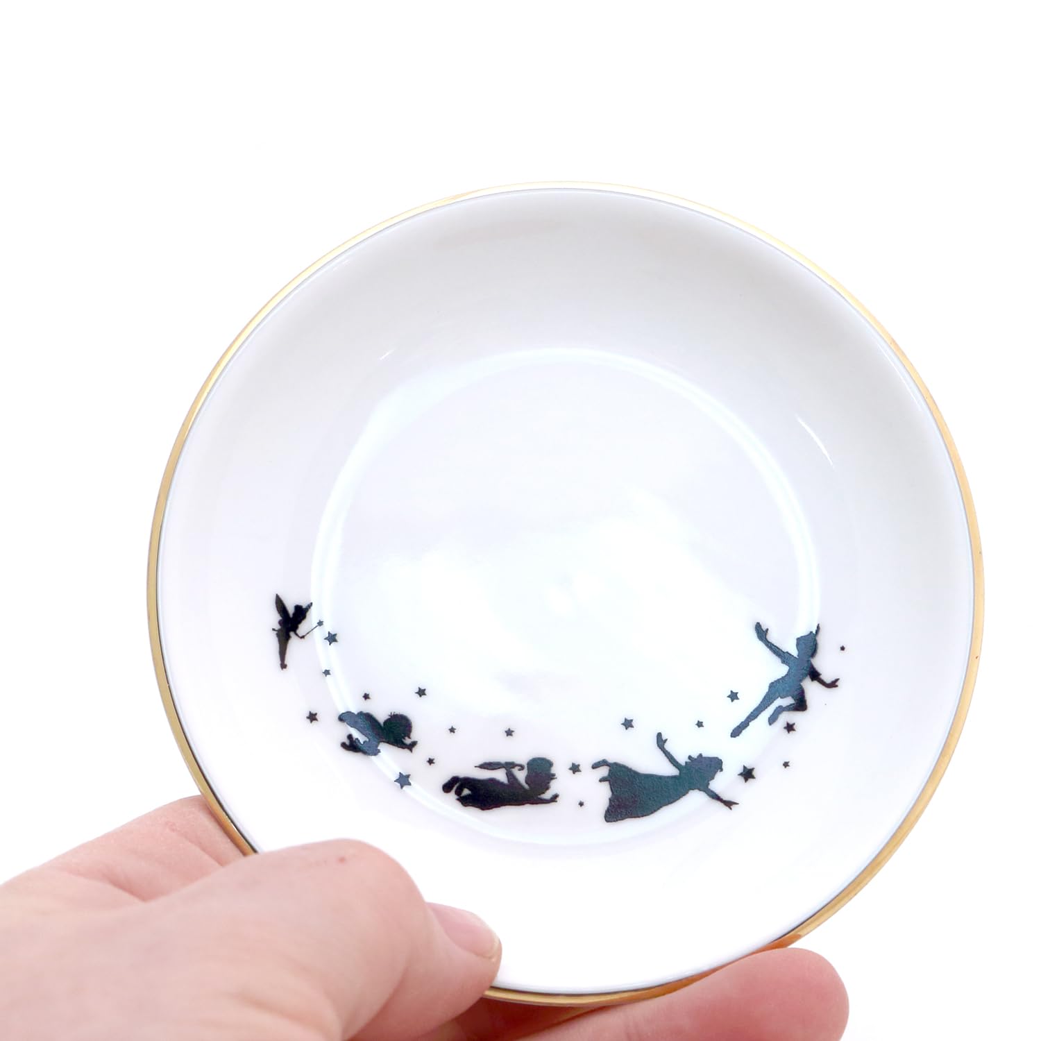 22K Gold Peter Pan Ring Dish - Jewelry Holder for Home Decor