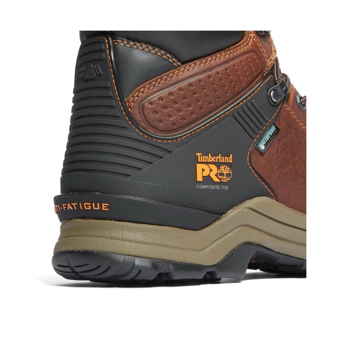 Hypercharge 6 Inch Composite Toe Waterproof Work Boots for Men - Brown Safety Shoes for Construction, Warehouse & Outdoor Work