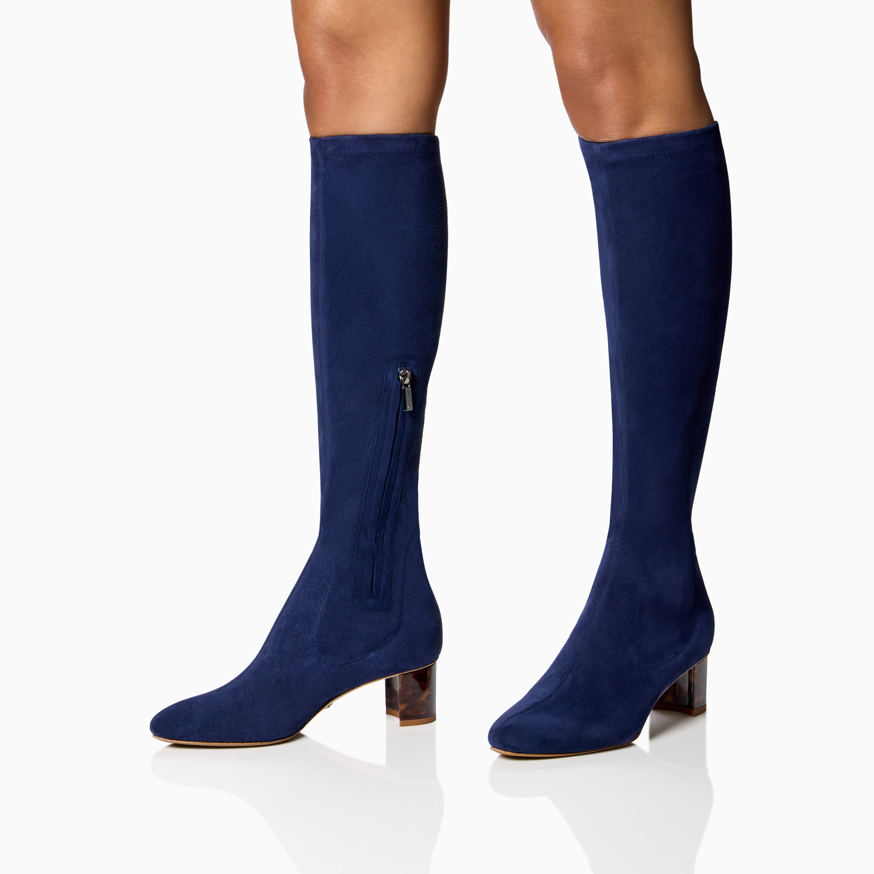 Alexandra 50 Navy Stretch Suede Women's Boots - Comfortable & Stylish for Casual Outings, Work & Evening Events