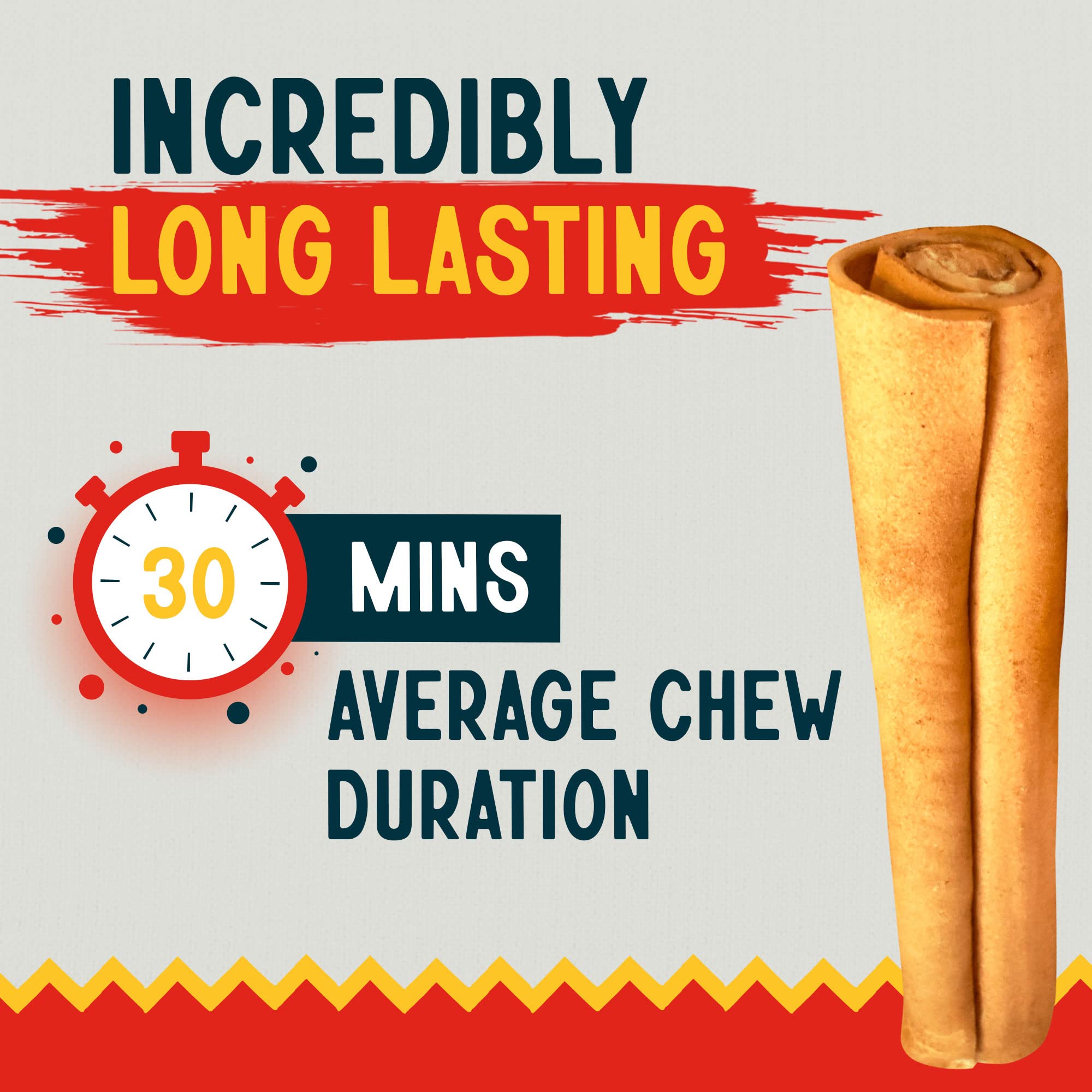 Premium Chicken-Flavored Rawhide Chews for Large Dogs - 8-9