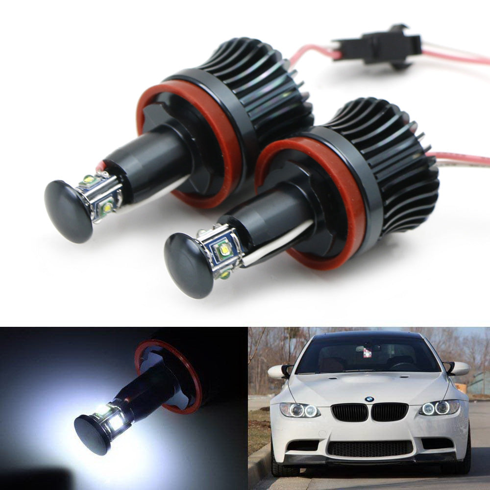 20W 7000K White LED Angel Eyes Halo Ring Marker Light Bulbs - Compatible with BMW 1 3 5 X Series - Perfect for Night Driving & Custom Headlight Upgrades