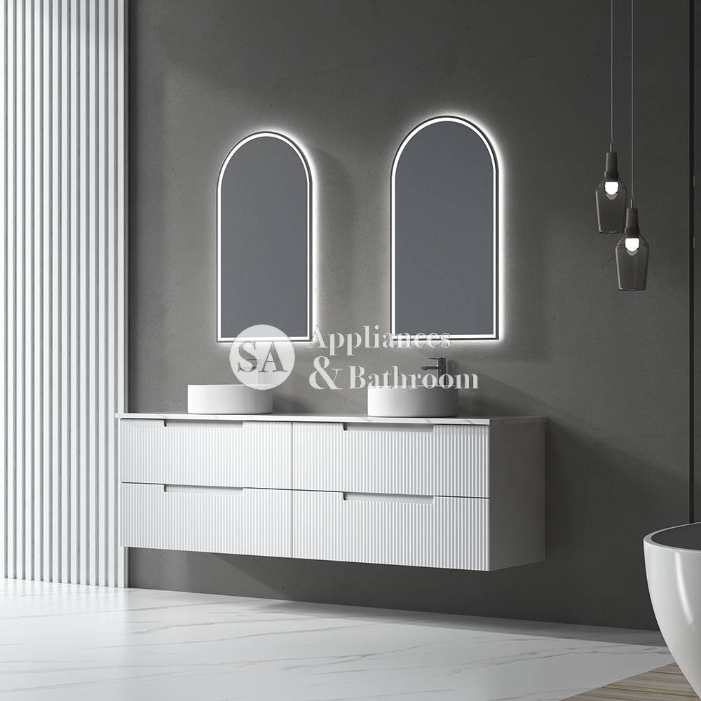 Aulic Canterbury Arch LED Mirror in Gunmetal - 19.7