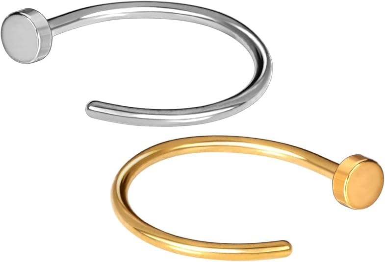 20G Stainless Steel Hoop Rings - Nose Piercing Jewelry for Women & Men - Fake Lip Hoop Rings - Perfect for Everyday Wear, Parties & Gifts