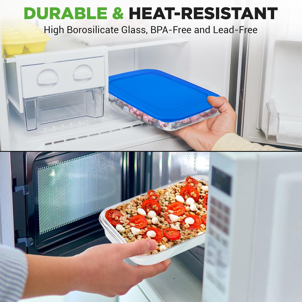 Premium High Borosilicate Glass Bakeware Set - Oven, Microwave & Freezer Safe - Perfect for Baking, Roasting & Meal Prep