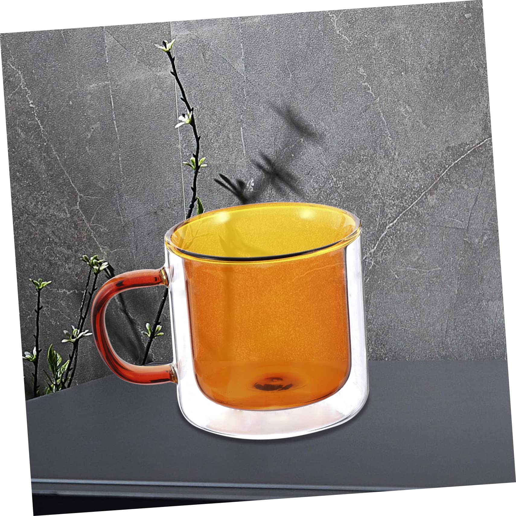 ABOOFAN Double Wall Insulated Glass Coffee Mug - 12oz Espresso Cup with Lid, Travel Mug for Hot/Cold Beverages, Perfect for Coffee, Tea, Beer - Ideal for Home, Office & Outdoor Use