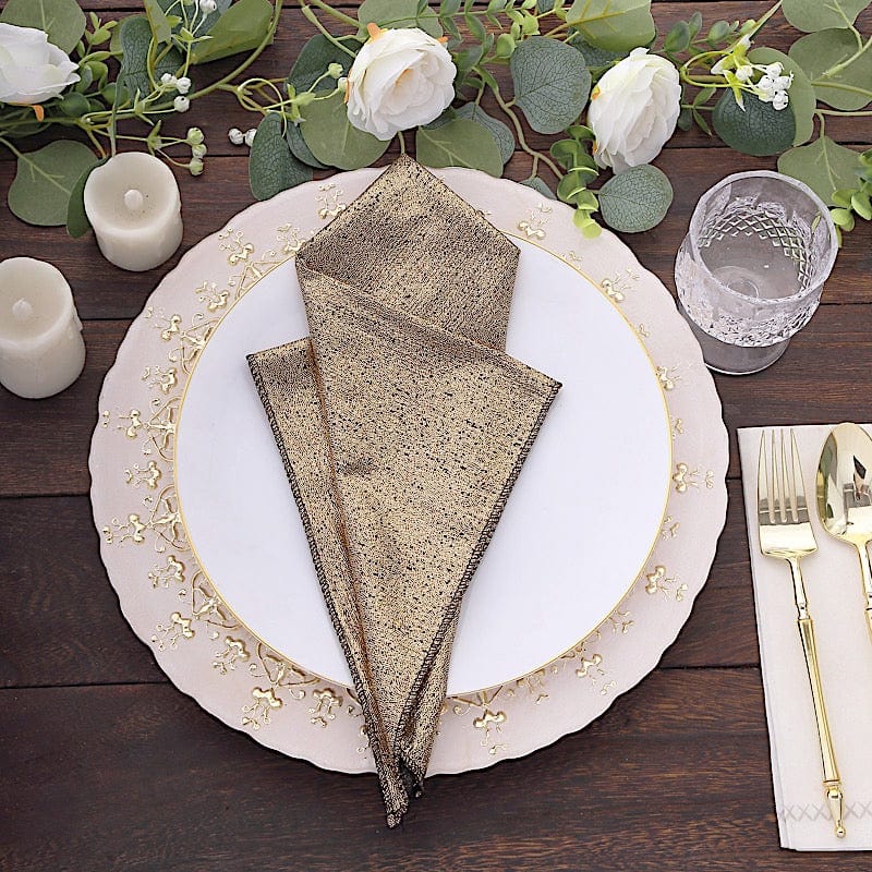 5 Pack 20x20 Inch Polyester Sequin Dot Dinner Napkins - Elegant & Durable for Parties, Weddings, and Holiday Dining