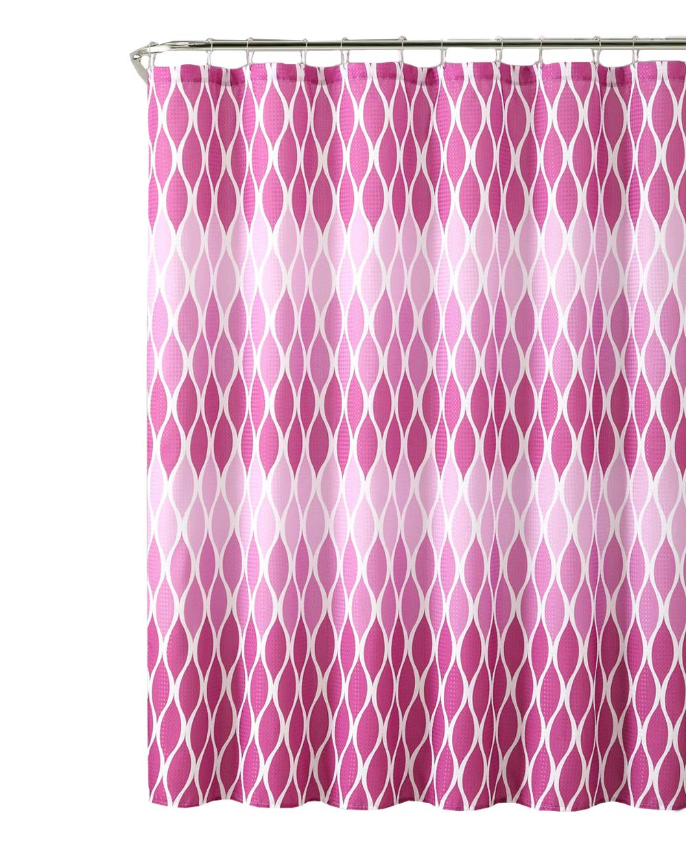 Janson Heavy Waffle Texture Shower Curtain - 72x72 Inches, Fuchsia - Waterproof Bathroom Decor for Modern & Farmhouse Style Homes