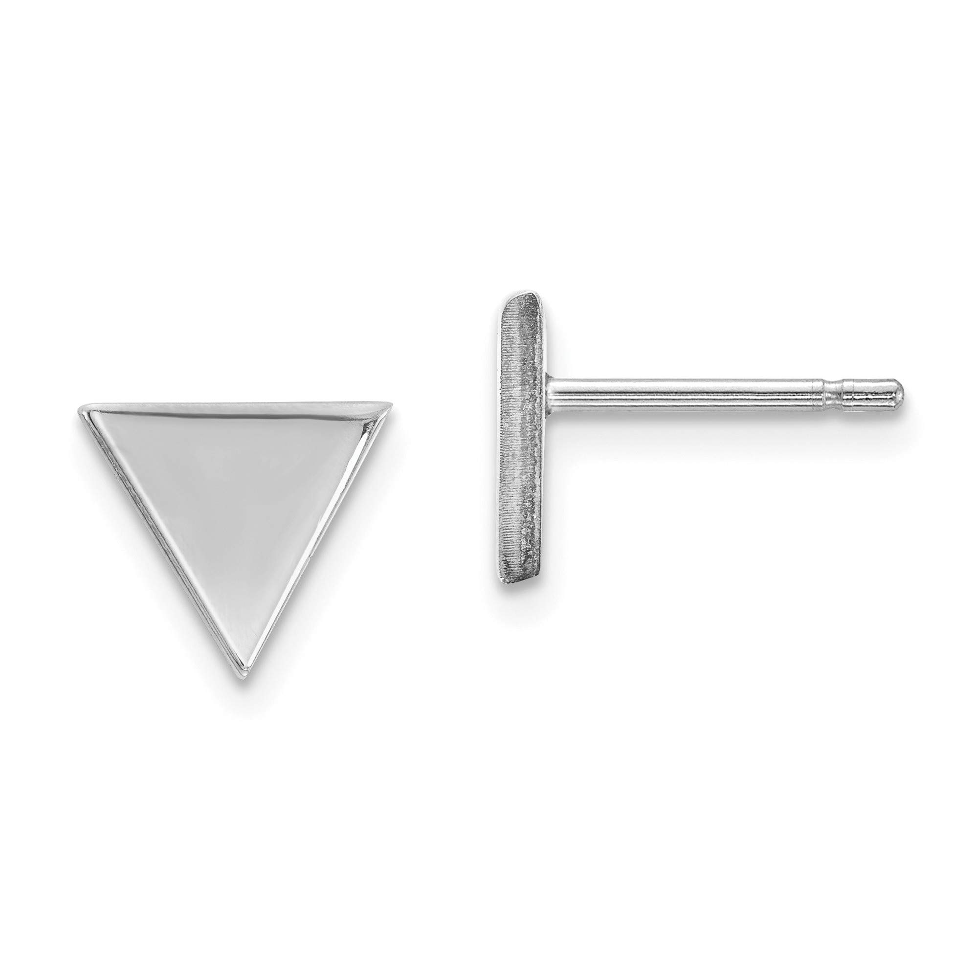 14K White Gold Triangle Post Earrings for Women - Hypoallergenic Minimalist Stud Earrings - Perfect for Everyday Wear, Office & Special Occasions