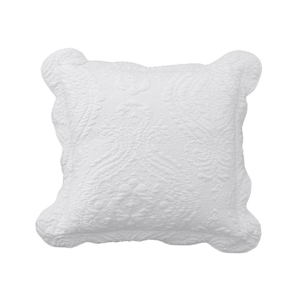 Cordelia White Square Filled Cushion - Soft Decorative Throw Pillow for Sofa, Bed, Chair - Perfect for Living Room, Bedroom & Home Decor