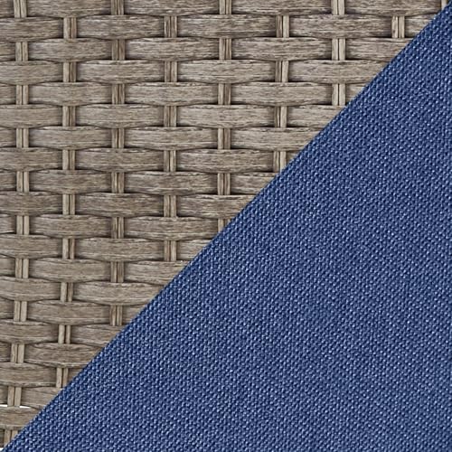 Gray Wicker / Blue Cushion