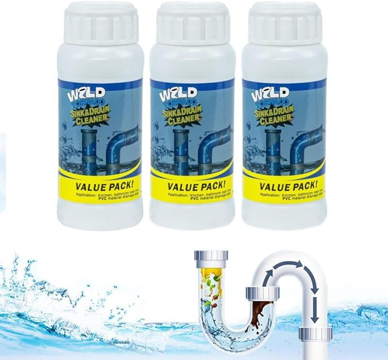 **MeeTo Powerful Drain Cleaner Powder - Fast Acting Sink & Toilet Clog Remover - 110 GM - Unclog Drains, Pipes & Toilets for Home & Kitchen Use**