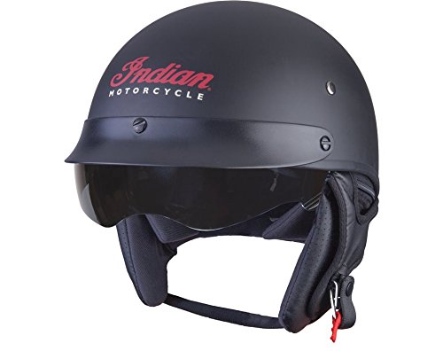 Indian Motorcycle Classic Half Helmet - DOT Approved Black Cruiser Bike Helmet for Men & Women | Perfect for Harley, Chopper & Vintage Motorcycle Rides