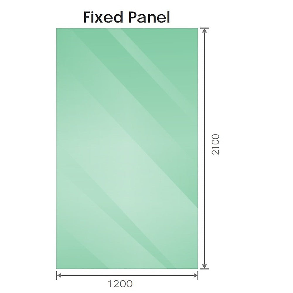 120x210cm Frameless Glass Shower Screen with Gold Wall F Brackets - Waterproof Bathroom Enclosure for Modern Home & Hotel Use