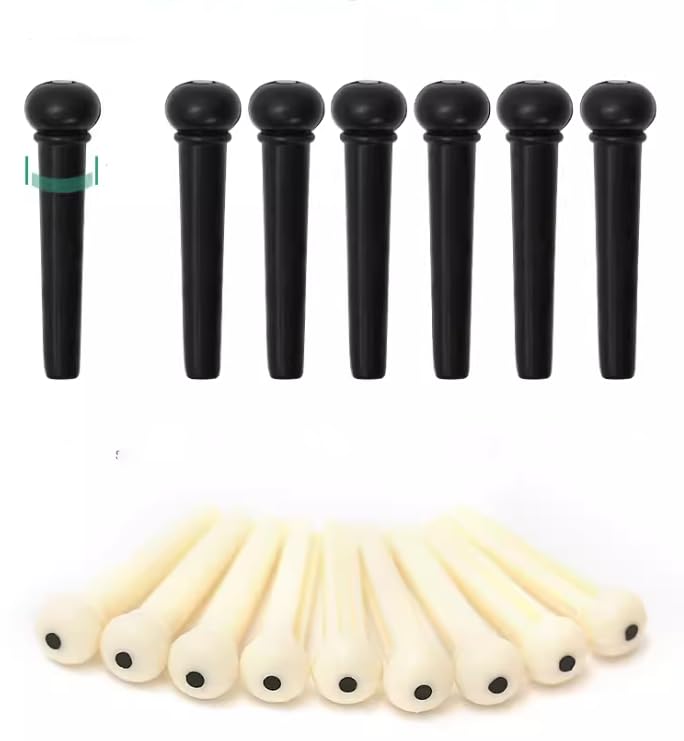 24 Pcs Acoustic Guitar Bridge Pins - Ivory & Black Fixed Cone Guitar Pegs Replacement Parts for Repair & Maintenance | Perfect for DIY Guitar Upgrades, String Changes & Instrument Care