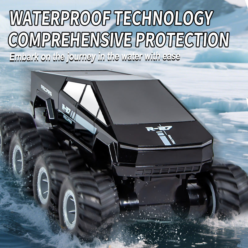 JJRC Q218 YW 1/18 Scale 8-Wheel Amphibious RC Pickup Truck - All Terrain Remote Control Car for Off-Road, Water & Snow Adventure | Perfect for Outdoor Play, Backyard Racing & Beach Driving